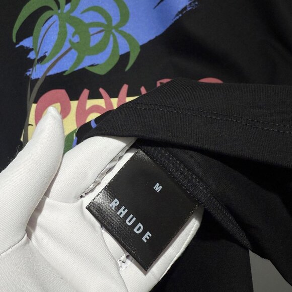 Rhude With Monte Carlo Casino - Inspired Print Black T-Shirt - Picture 6 of 6